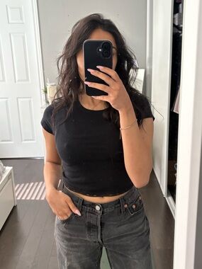❁ 3/$15 ❁ Garage Black Tee with lace trim